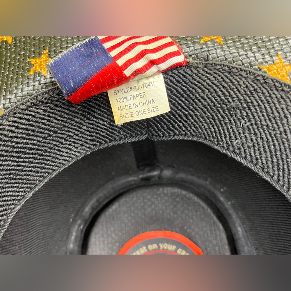 Vintage Saddleback American Flag Straw Cowboy Hat - ONE SIZE - USA - Patriot - Picture 15 of 15
